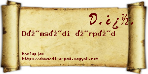 Dömsödi Árpád névjegykártya