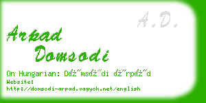 arpad domsodi business card